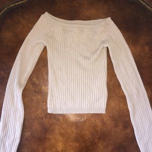 Forever 21 Off-Shoulder Long Sleeve Crop Tee